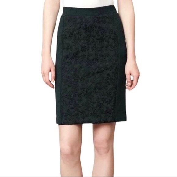 Anthropologie Moulinette Soeurs  Black Pencil Skirt Size 4 - Picture 2 of 13